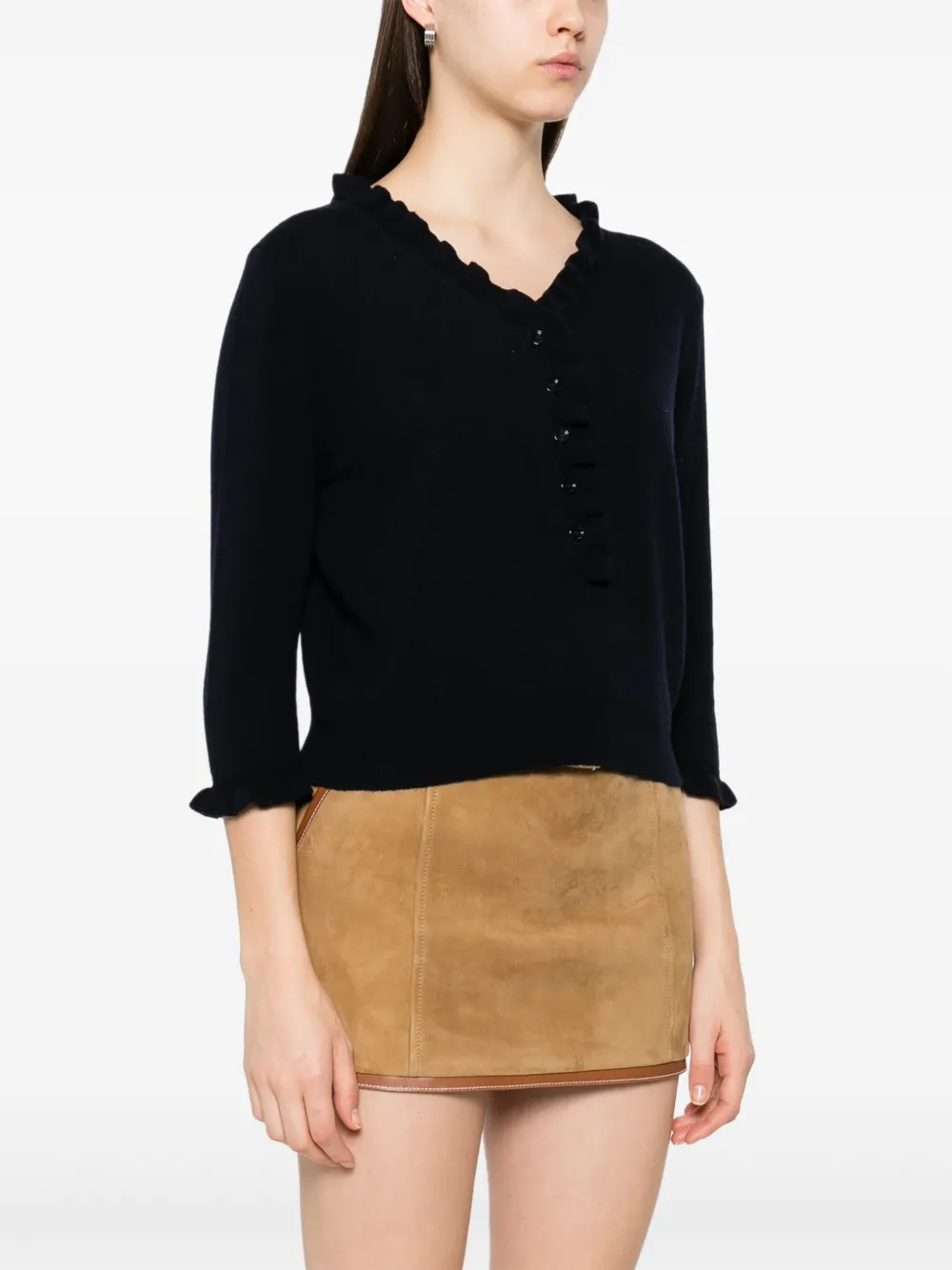 Allude Vest met V-hals Blauw