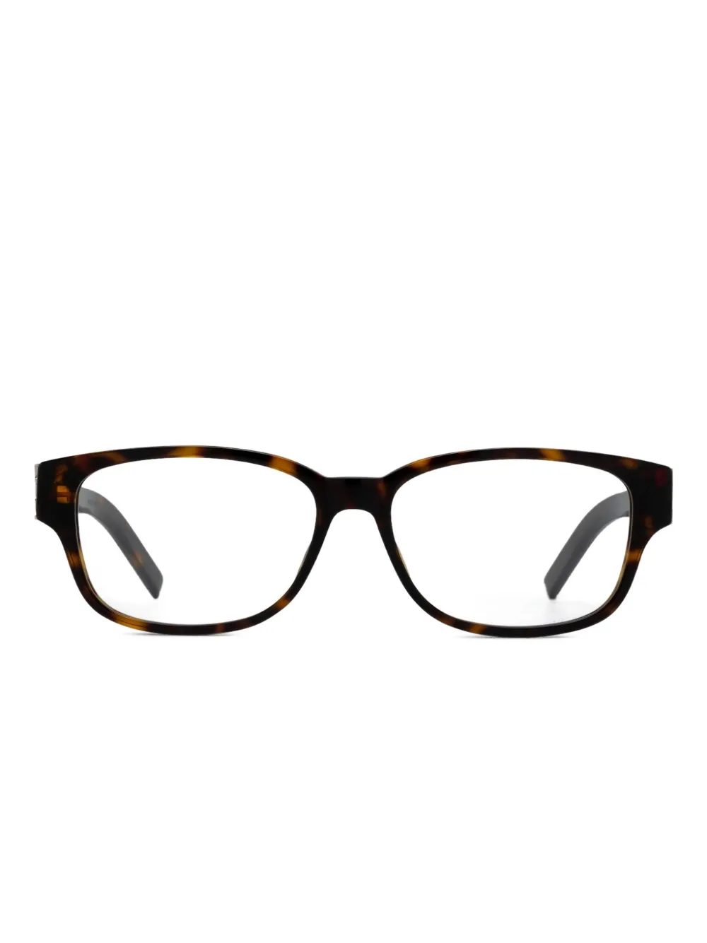 Saint Laurent Bril met rechthoekig montuur en logoplakkaat Bruin
