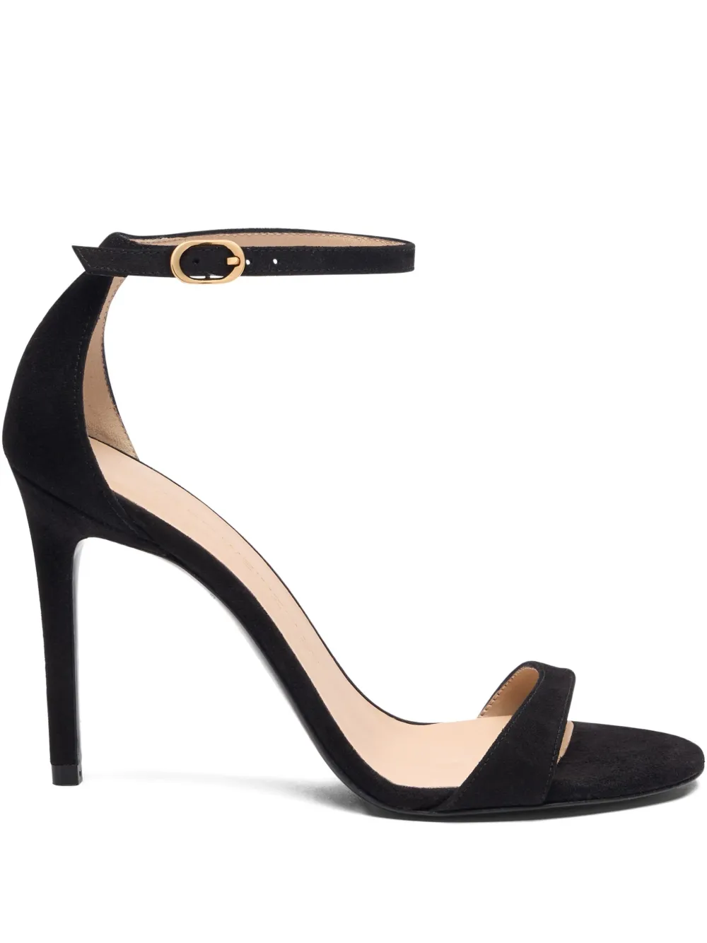 Stuart Weitzman 100mm suede sandals Black