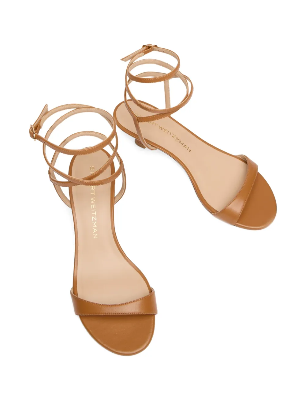 Stuart Weitzman wrap leather sandals Brown