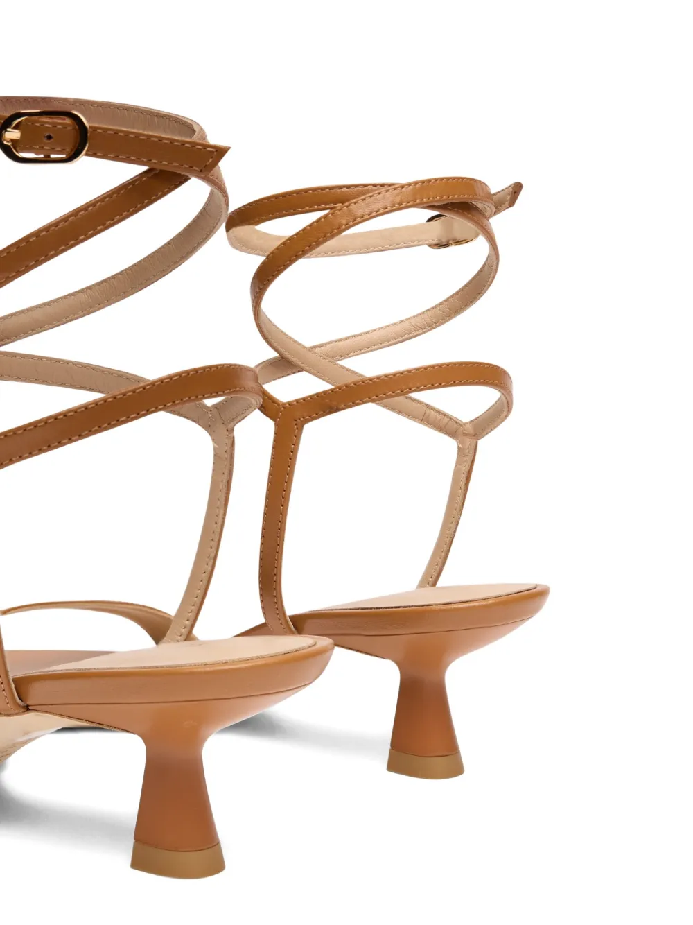 Stuart Weitzman wrap leather sandals Brown