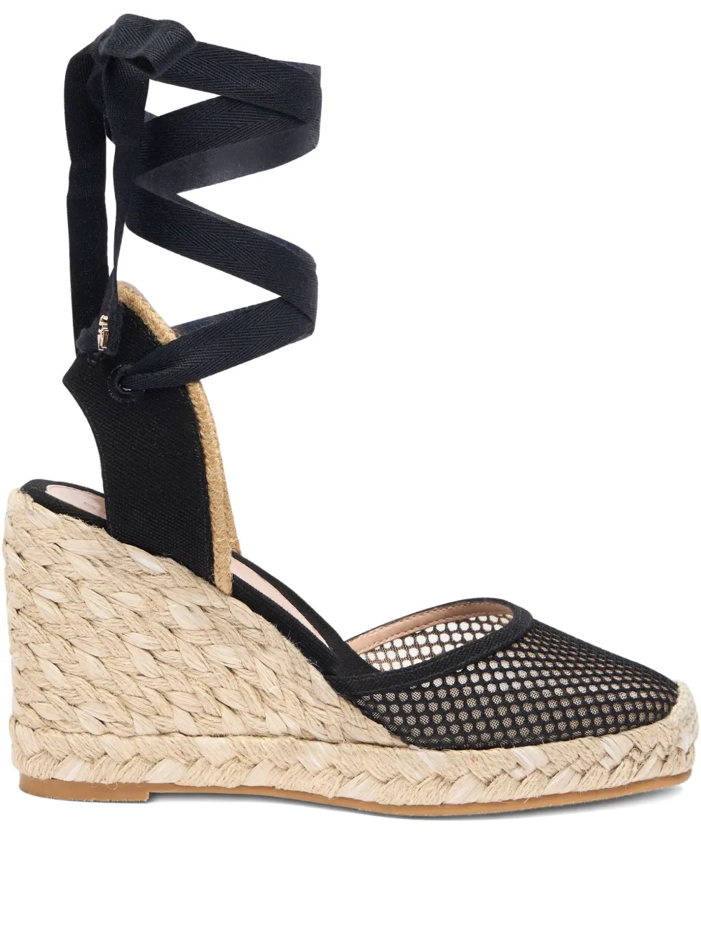 Stuart Weitzman lace-up mesh wedge sandals | negro | Image 1