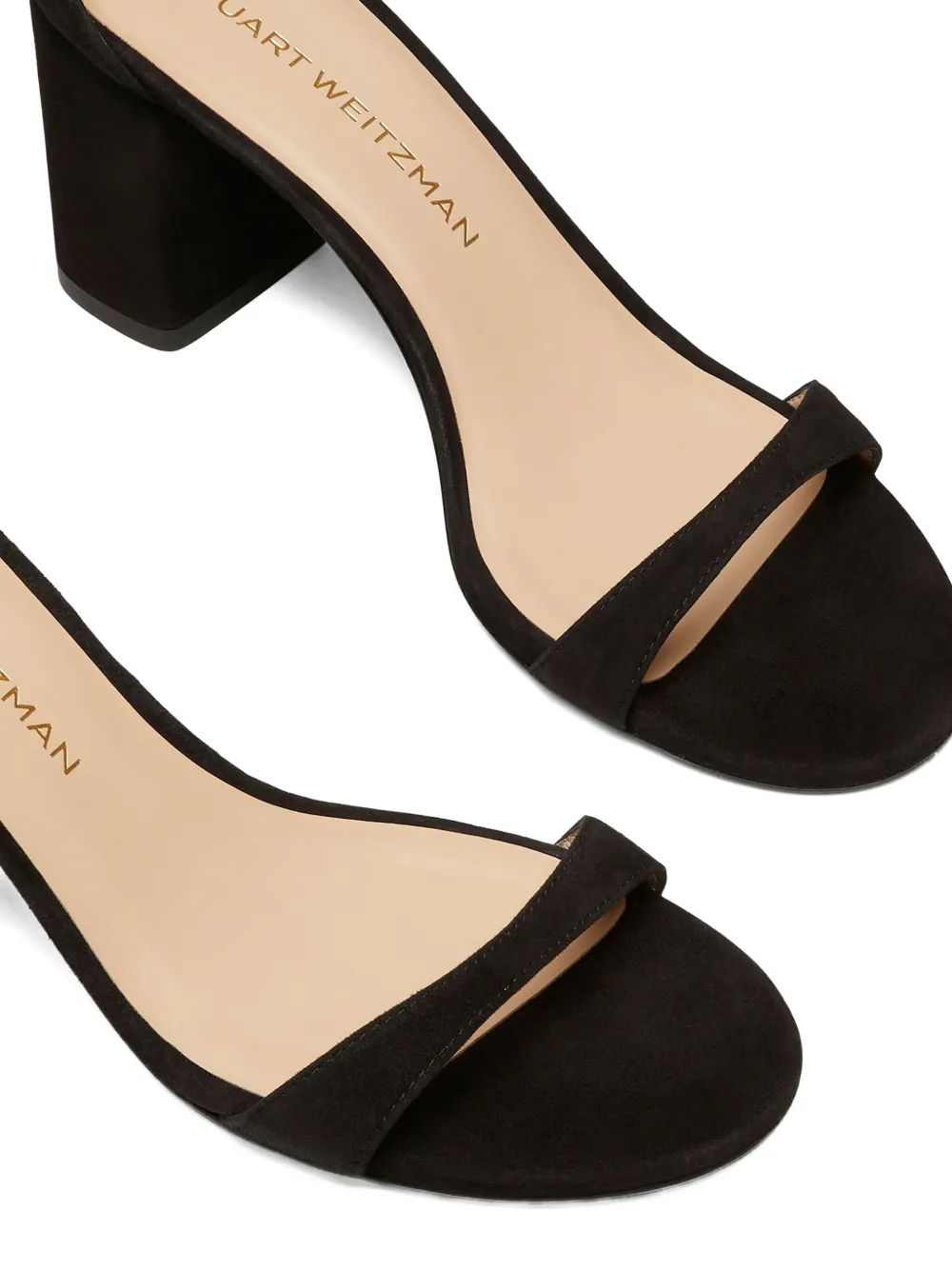 Stuart Weitzman 75mm suede sandals Black