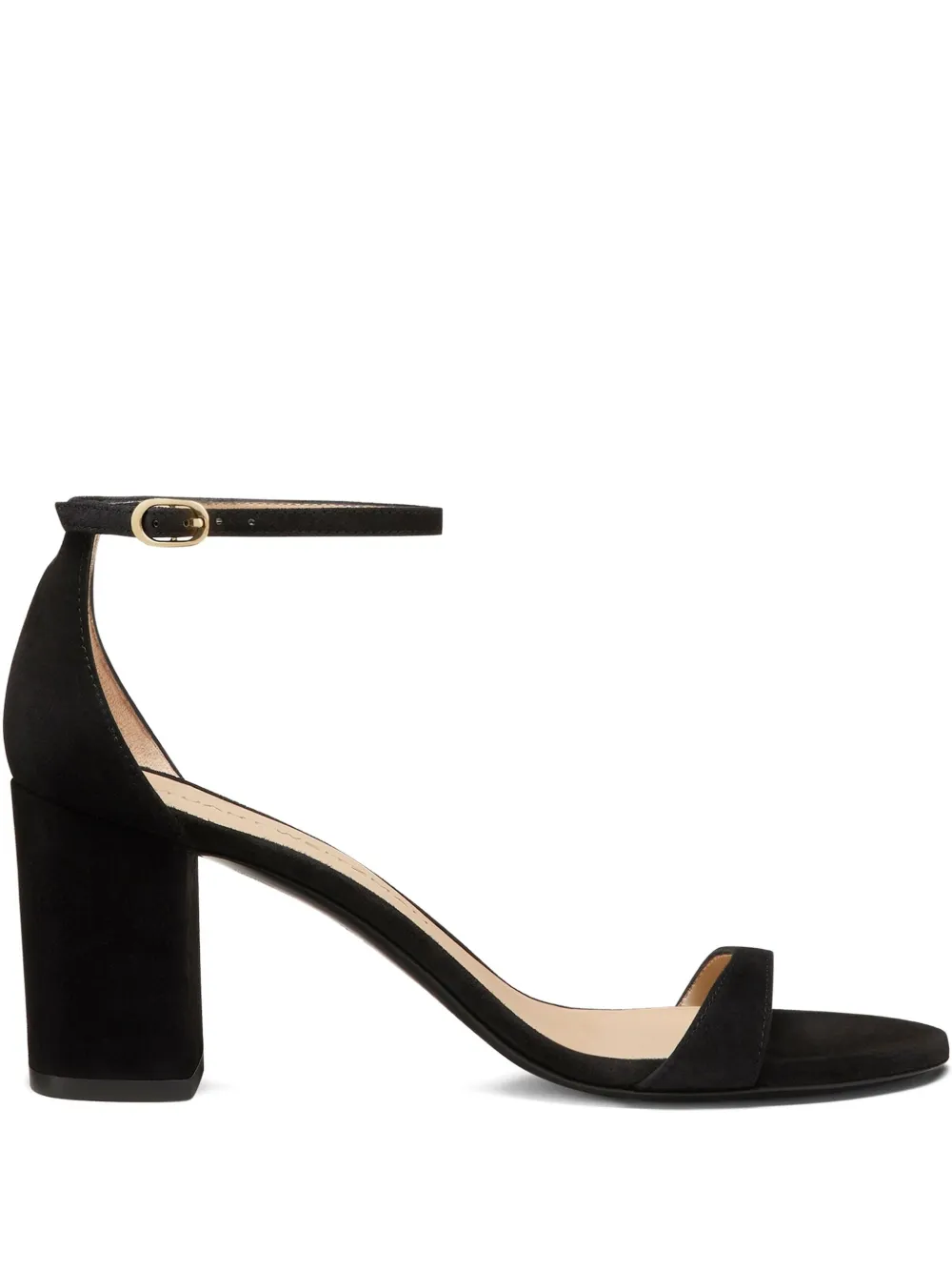 Stuart Weitzman 75mm suede sandals Black