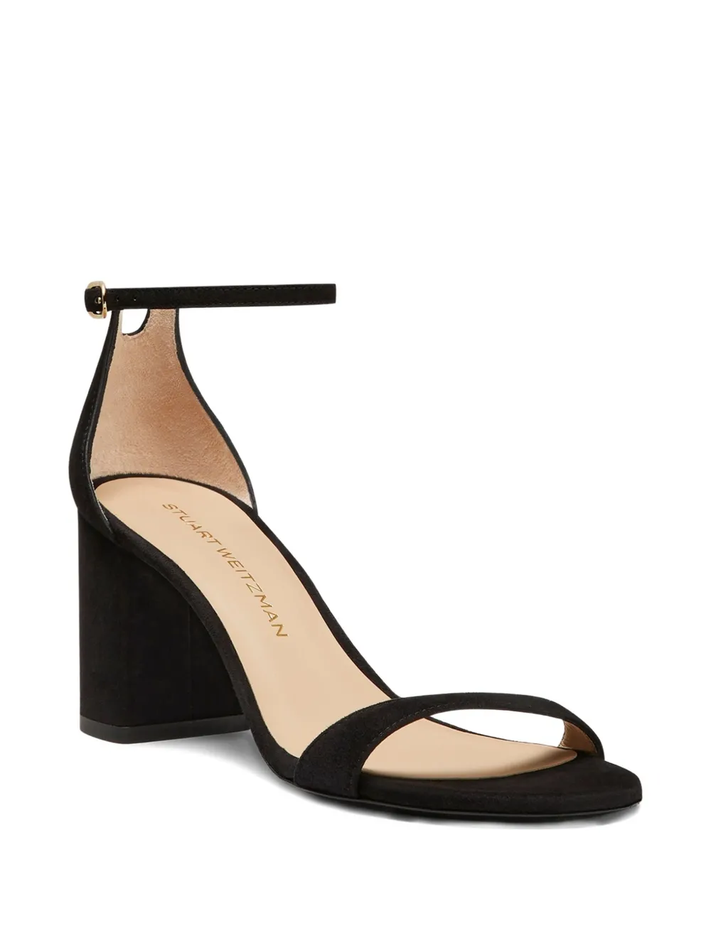 Stuart Weitzman 75mm suede sandals Black