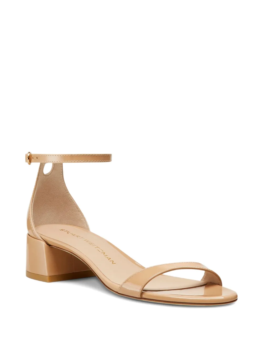 Stuart Weitzman 35 mm leren sandalen - Beige