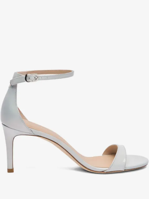 Stuart Weitzman round-toe leather heeled pumps