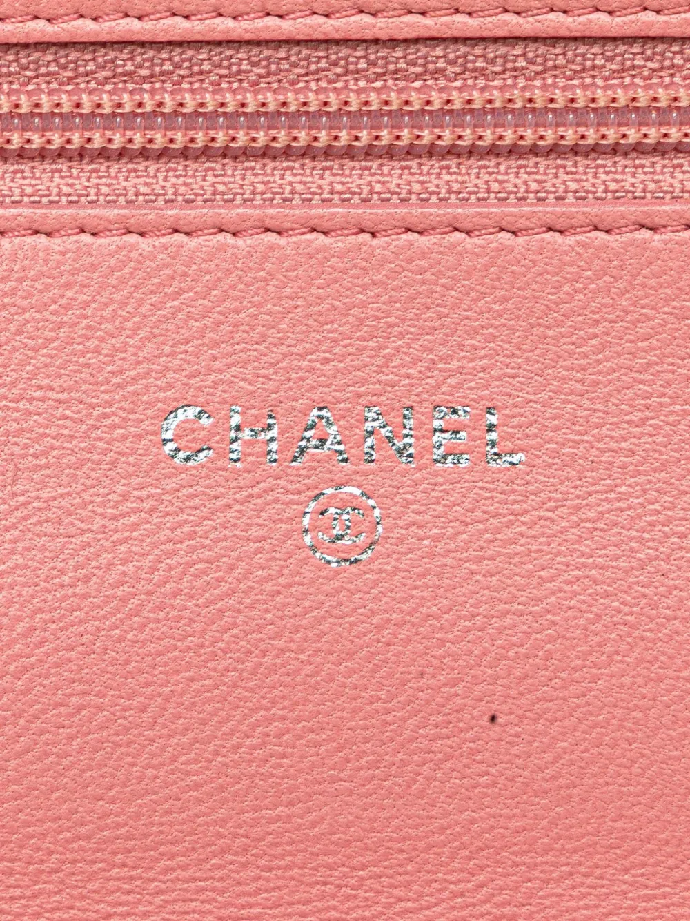 Pre-owned Chanel 2012 Embossed Lambskin Camellia Wallet On Chain Crossbody Bag In Pink