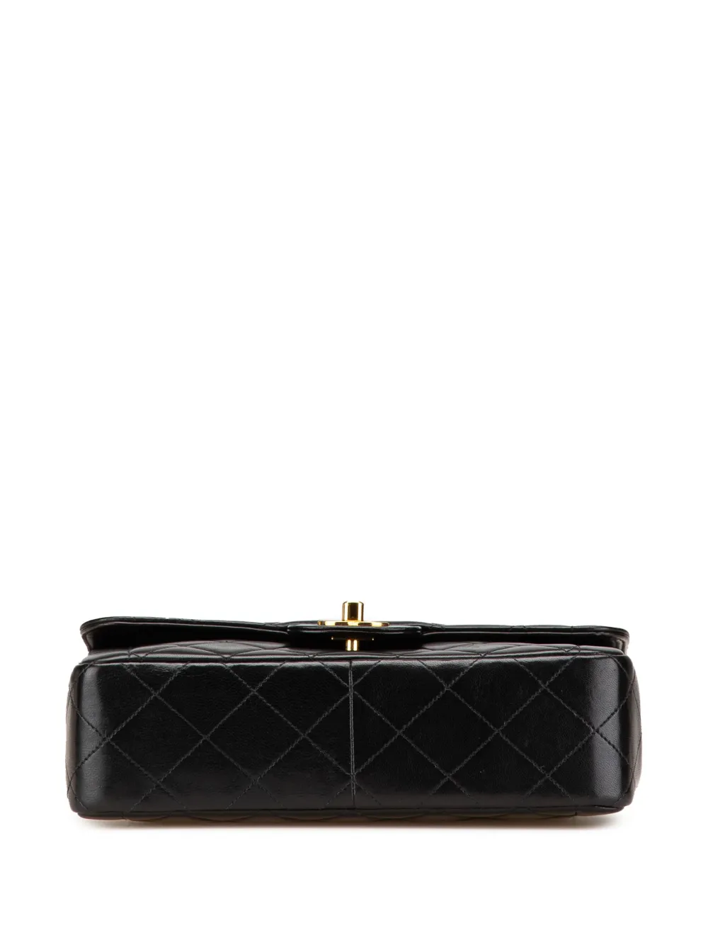Pre-owned Chanel 1994-1996 Medium Cc Quilted Lambskin Border Single Flap Shoulder Bag In Black