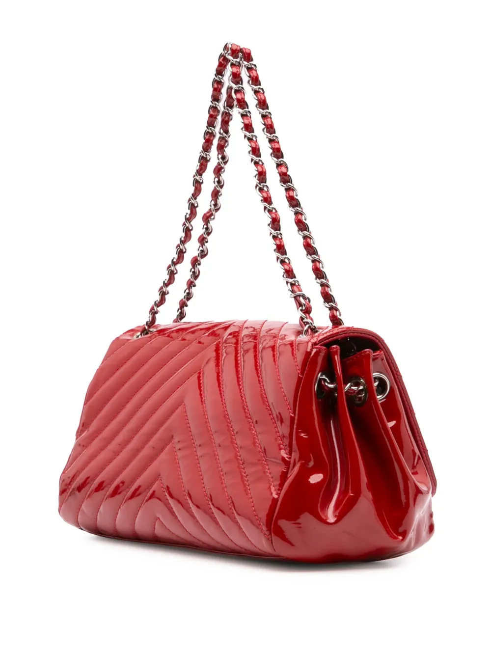 CHANEL Pre-Owned Borsa a spalla CC Patent Accordion Single Flap con motivo chevron 2009-2010 | Borse | Image 2