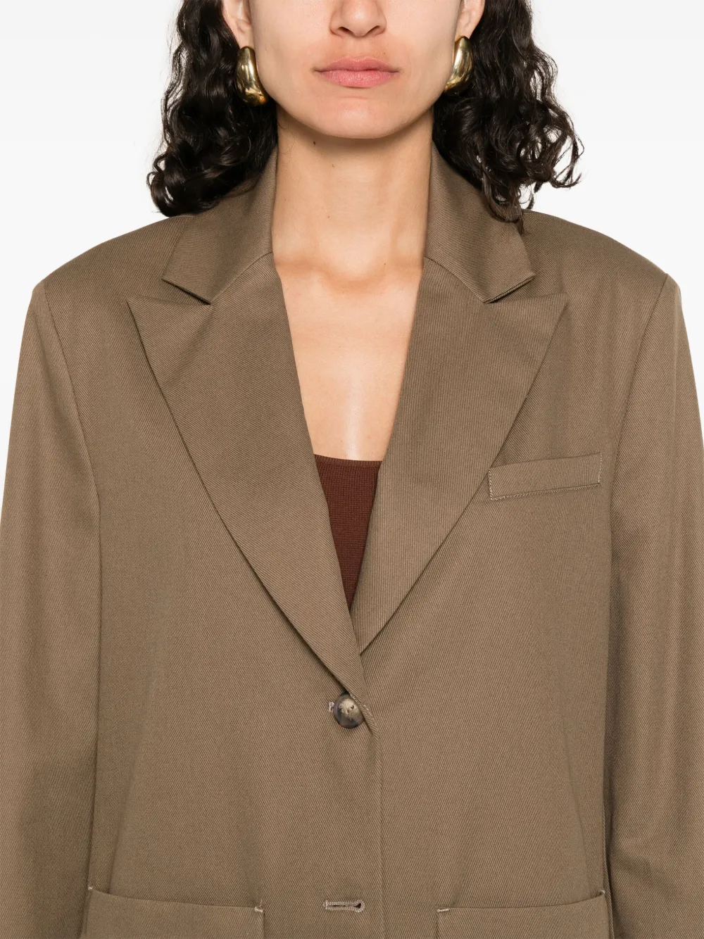 Emporio Armani Blazer met gabardine weving Groen