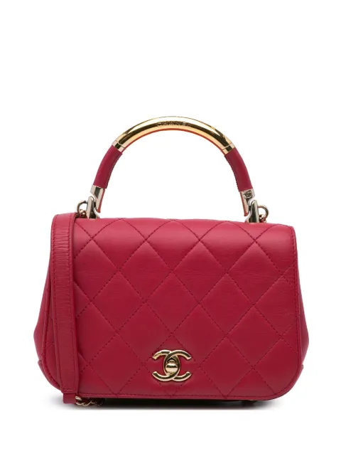 CHANEL Pre-Owned 2016-2017 Mini Quilted Lambskin Carry Chic Flap satchel