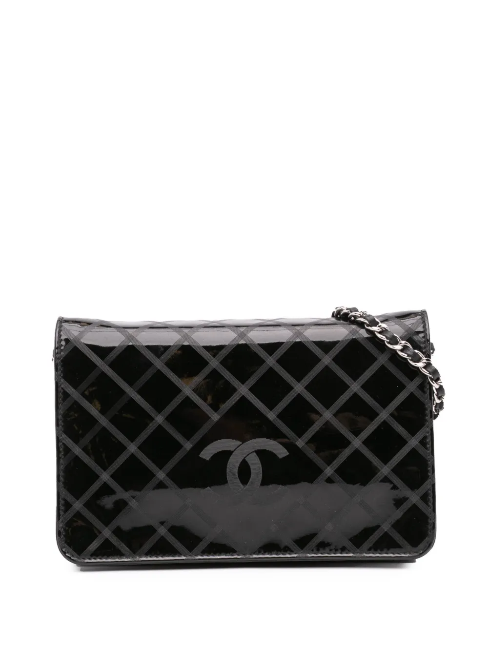 CHANEL Pre-Owned CC Diamond Wallet On Chain axelremsväska från 2013-2014 | svart | Image 1