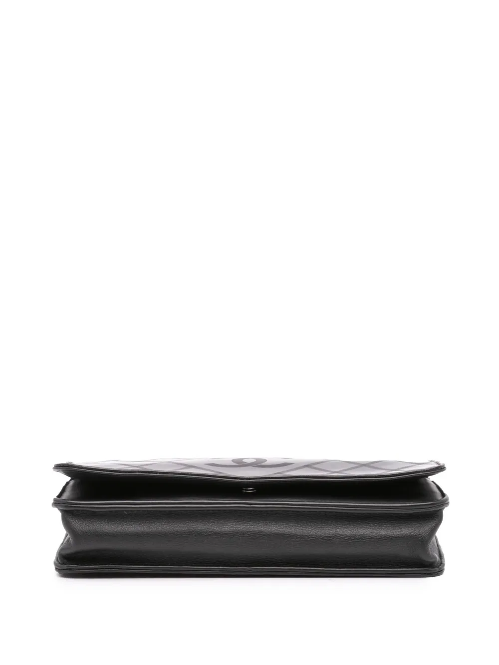 Pre-owned Chanel 2013-2014 Cc Patent Diamond Wallet On Chain Crossbody Bag In Black