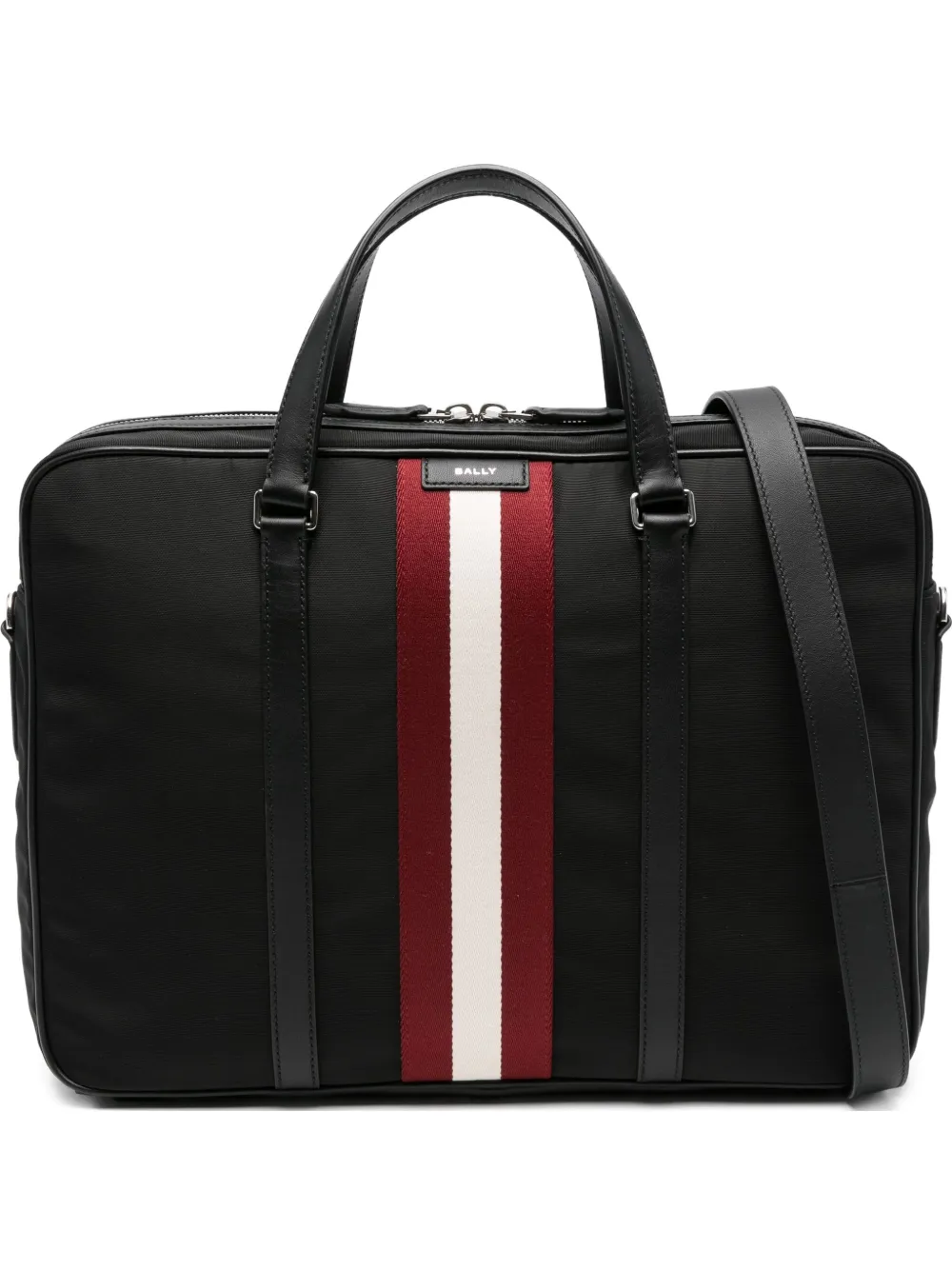 Bally Aktetas met leren afwerking en streepdetail Zwart