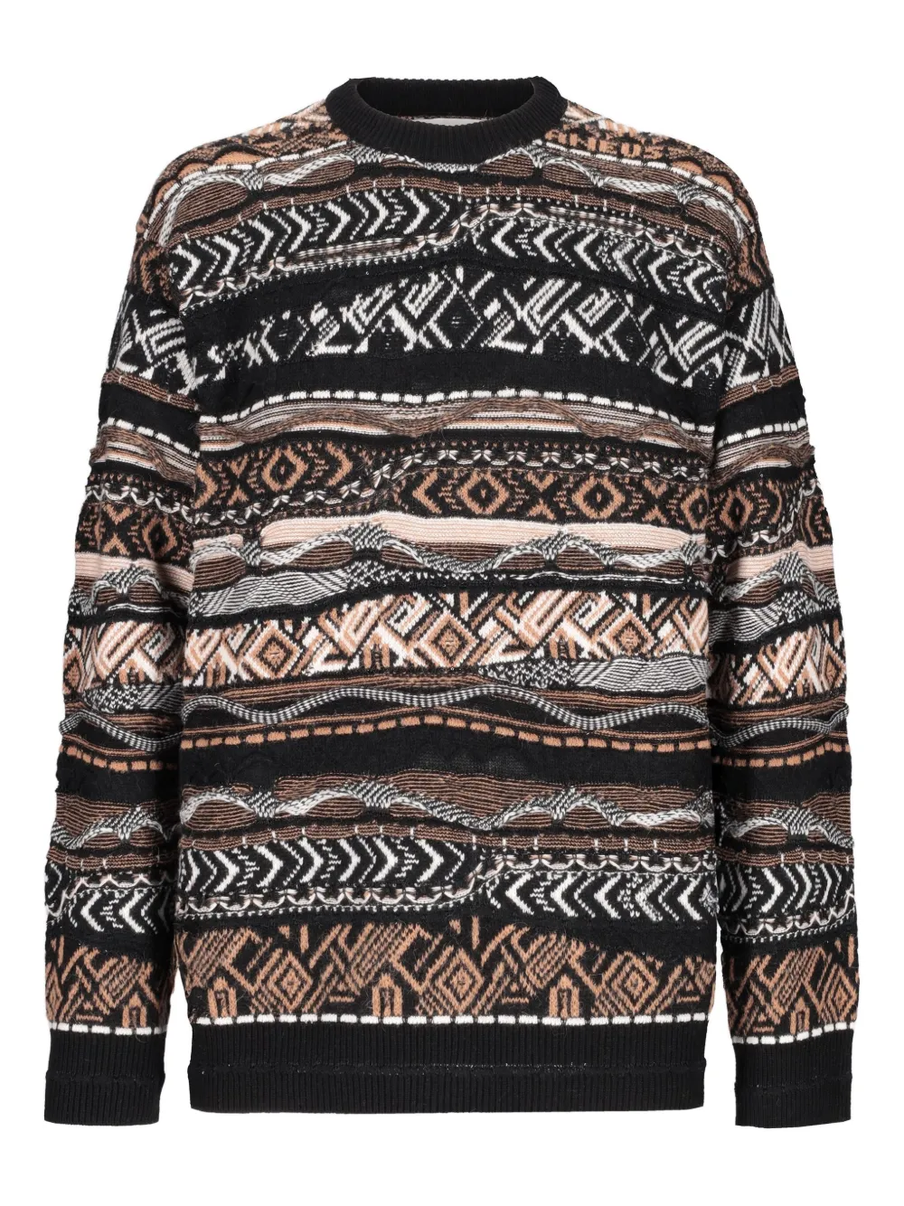Laneus fairisle-pattern crew-neck sweater | Brown | Image 1