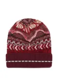 Laneus fairisle-pattern knitted beanie hat - Red