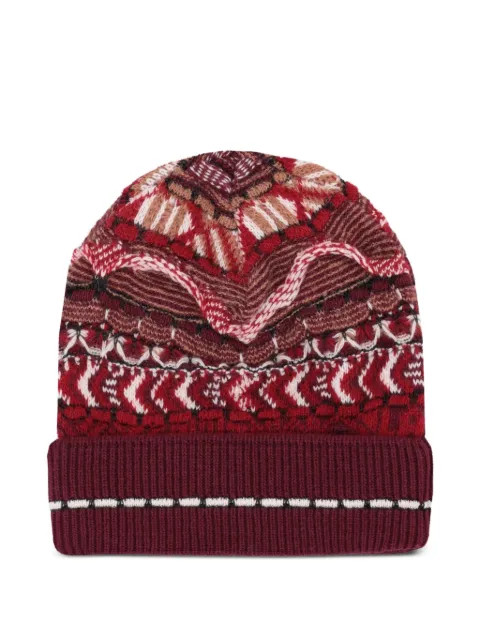 Laneus fairisle-pattern knitted beanie hat