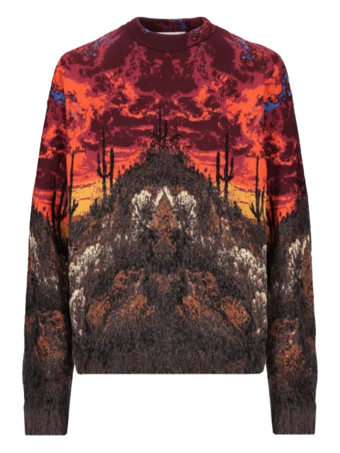 Laneus patterned-jacquard sweater
