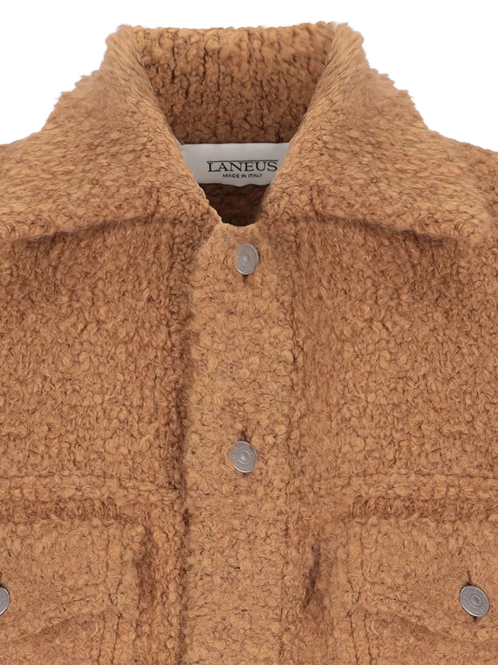 Laneus Shirtjack met knoopsluiting en textuur Bruin
