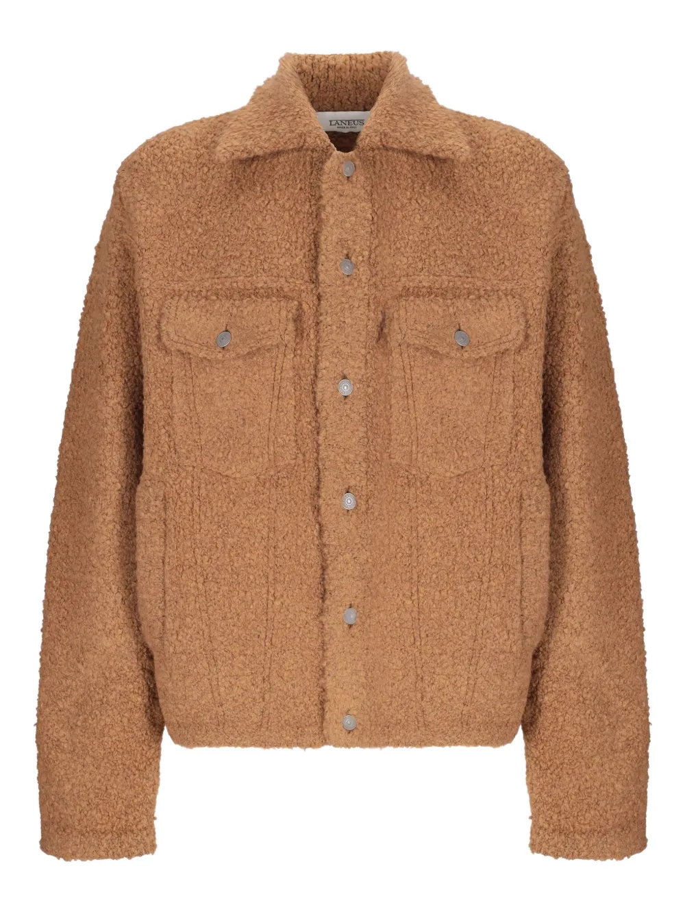 Laneus textured button-fastening shirt jacket | Brown | Image 1