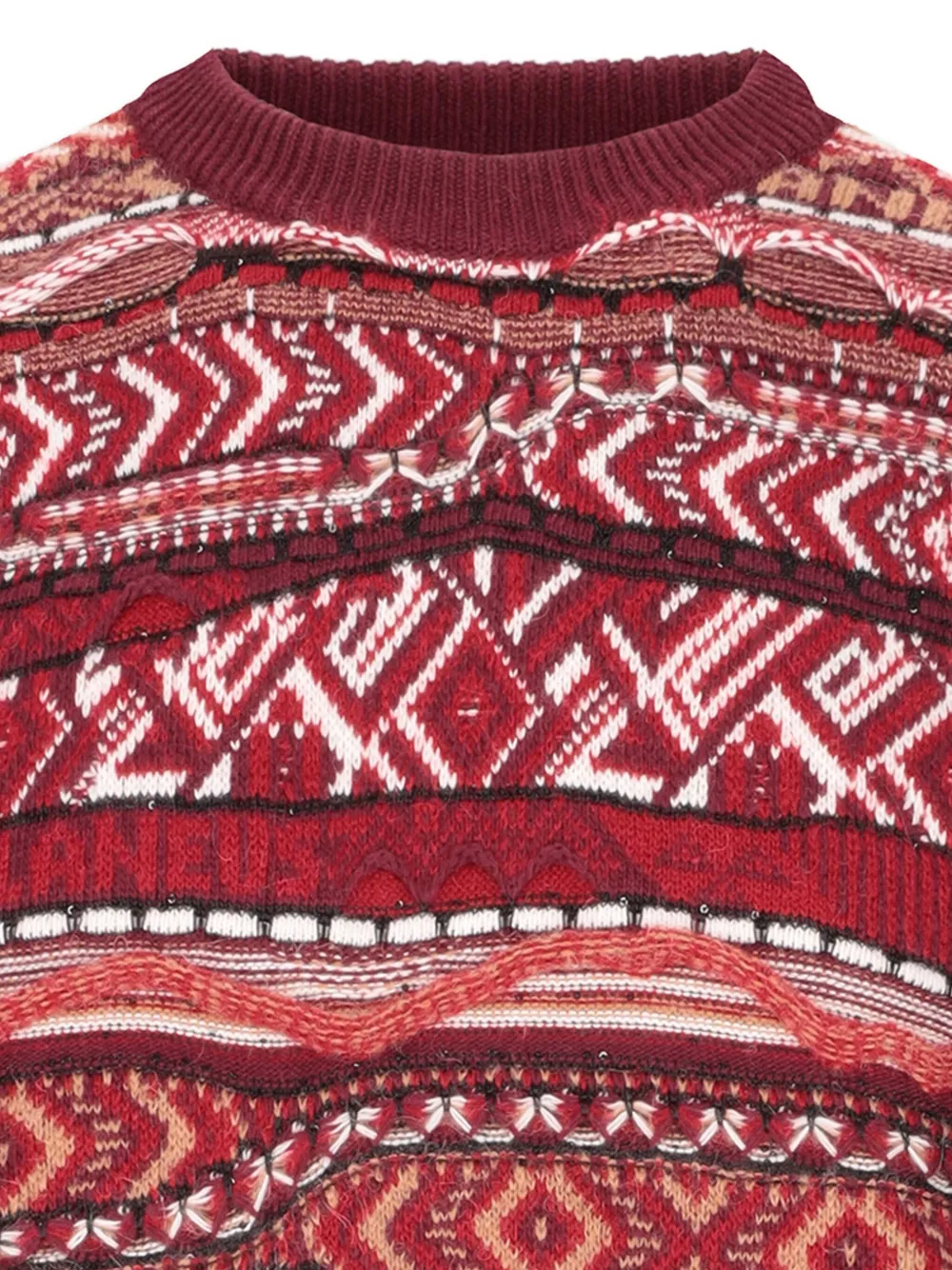 Laneus Geometric-pattern Crew-neck Sweater In Multi