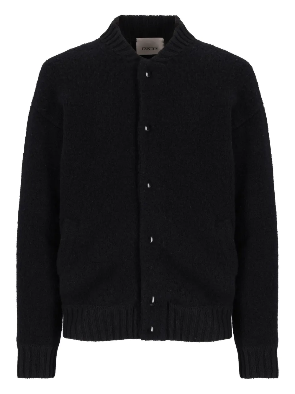 Laneus boucle buttoned-up bomber jacket | Black | Image 1