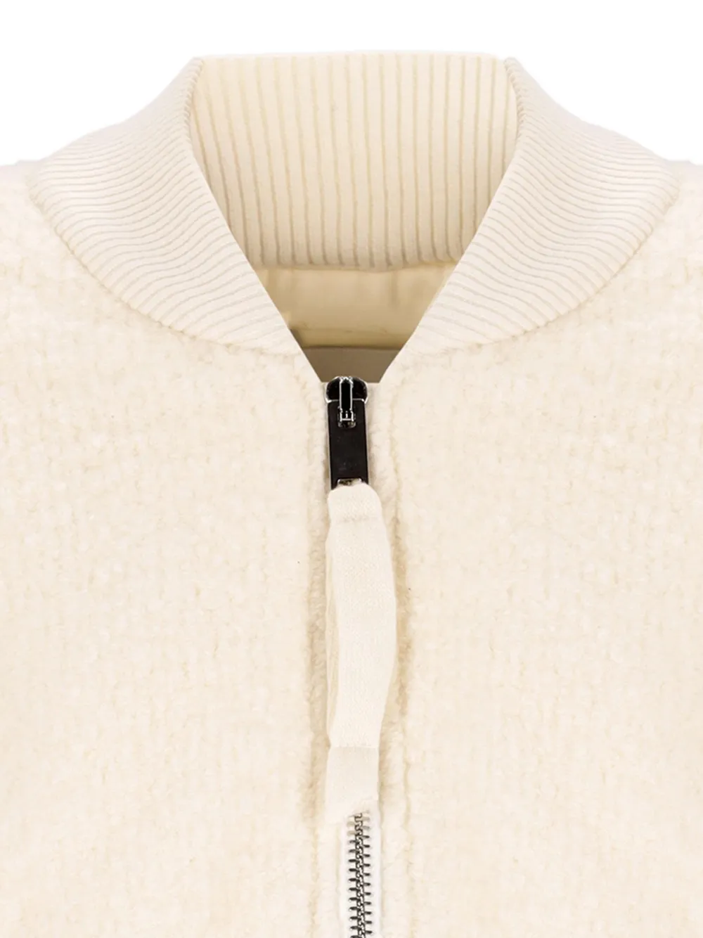 Laneus Bouclé Bomber Jacket In Neutral