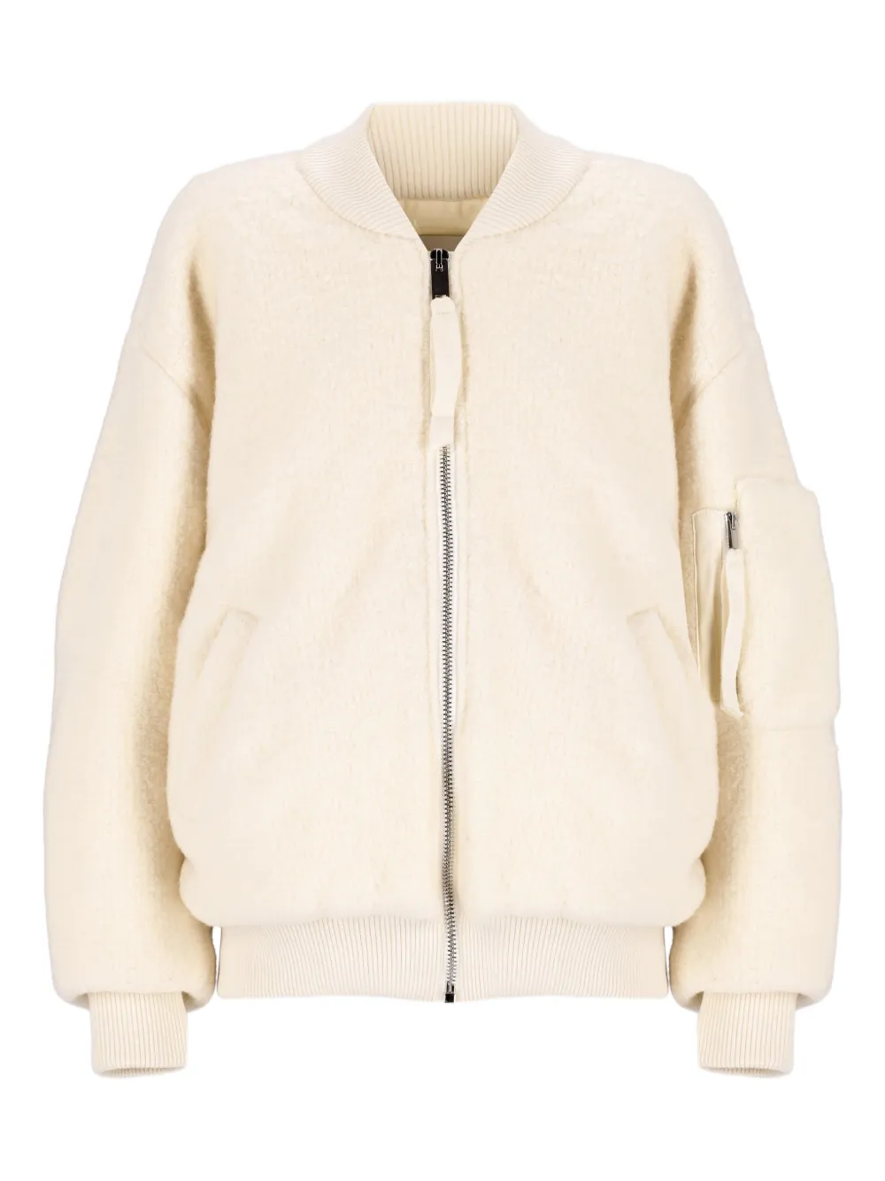 Laneus Bouclé Bomber Jacket In Neutral