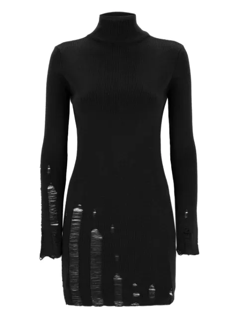 Laneus vestido corto tejido con efecto envejecido