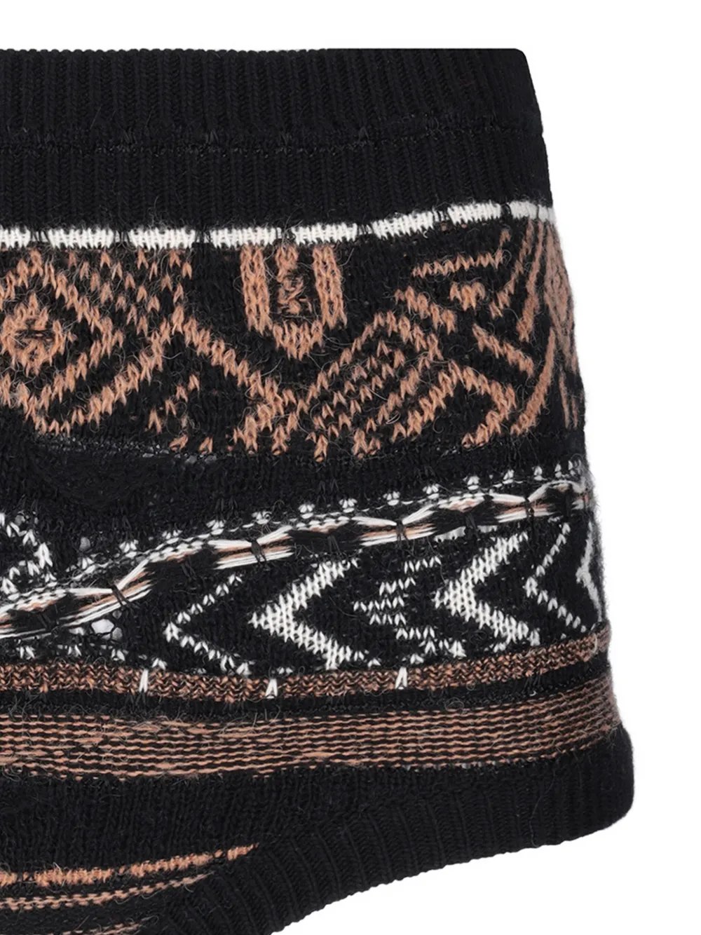 Laneus Knitted Patterned Culottes In Black
