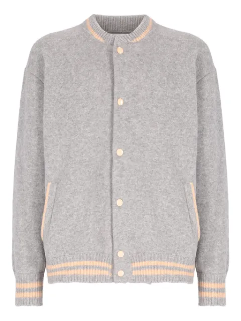 Laneus snap-button knitted bomber jacket