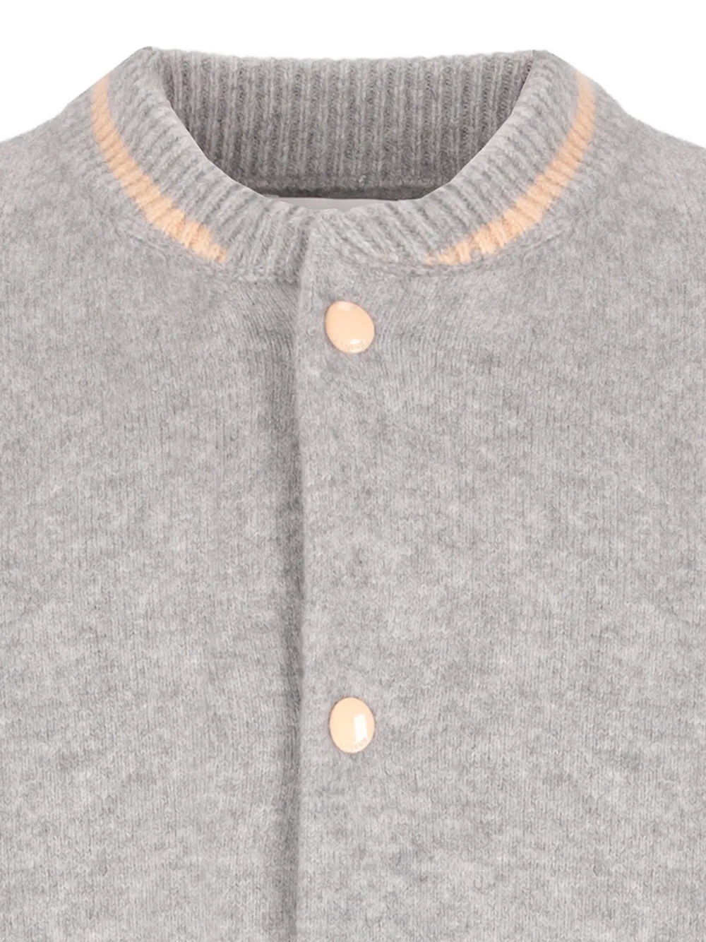 Laneus Gebreid bomberjack met drukknoop Grijs