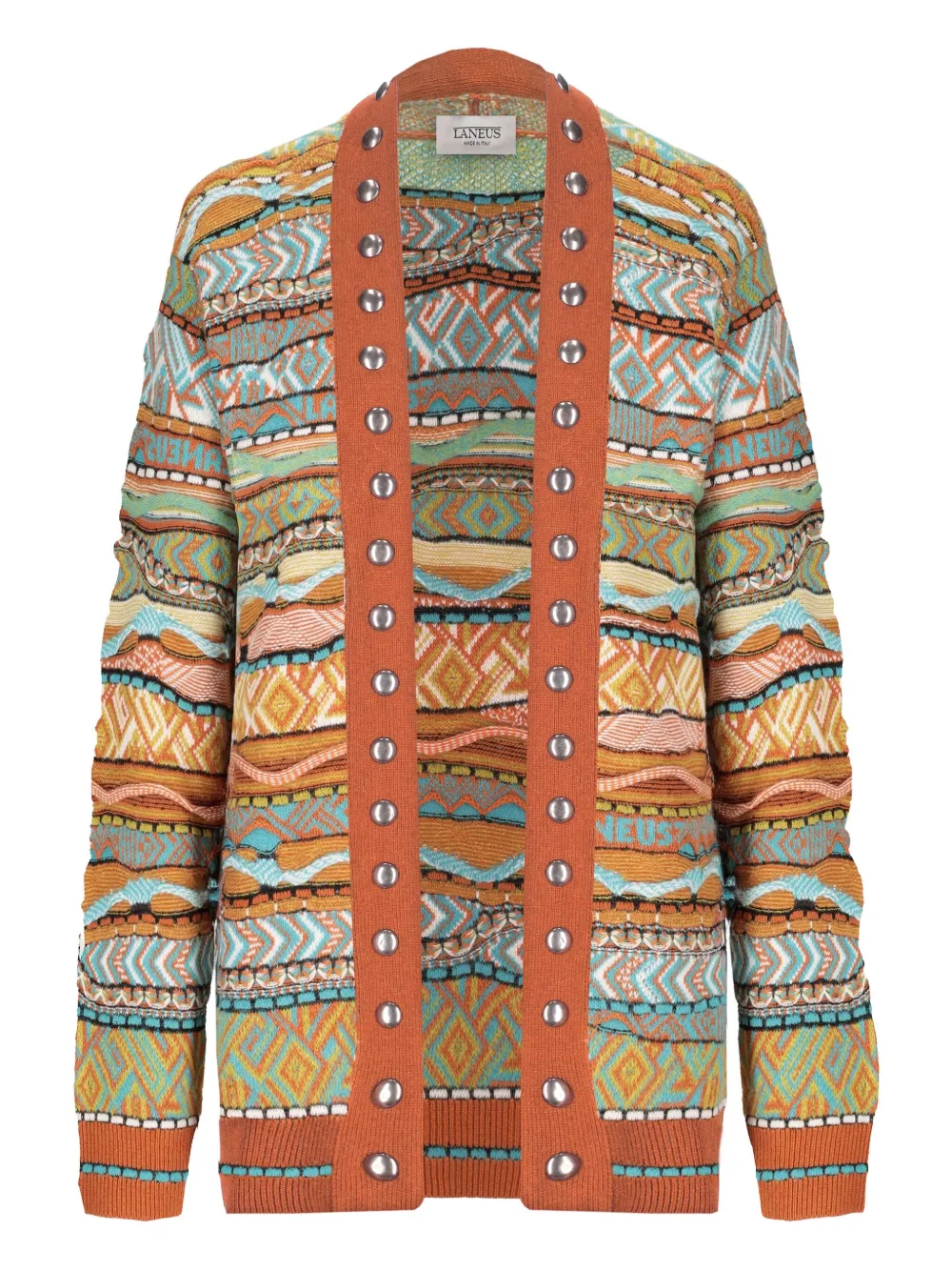 Laneus Studded Knitted Cardigan In Multi