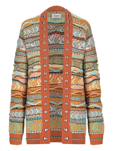 Laneus studded knitted cardigan