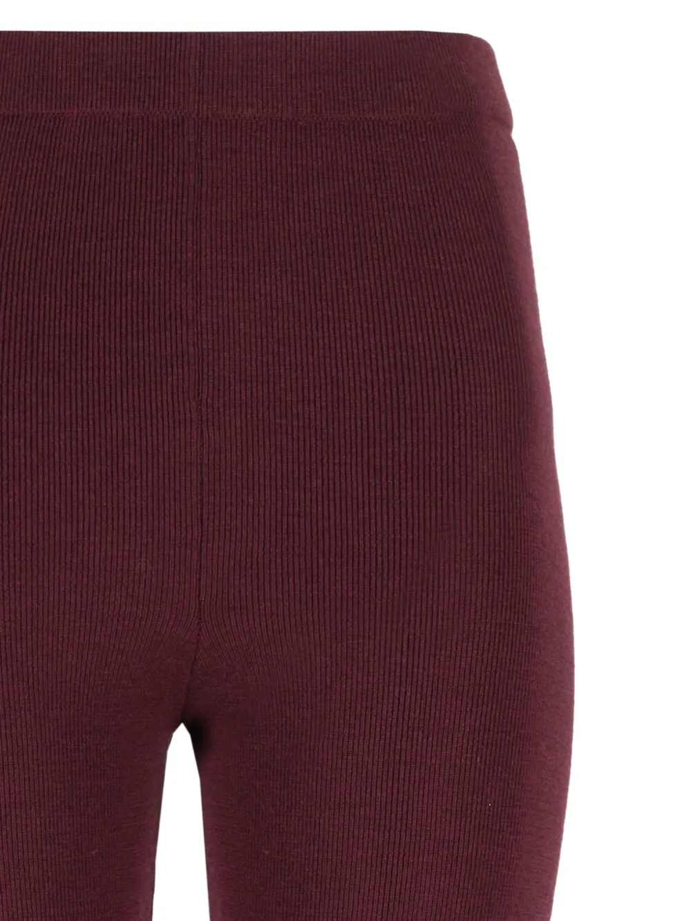 Laneus Ribbed Flared Trousers In Burgundy