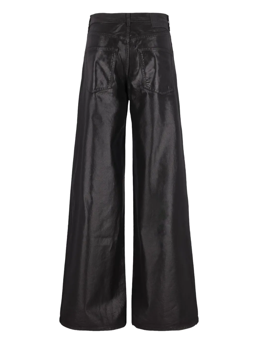 Laneus Metallic broek met knopen - Zwart
