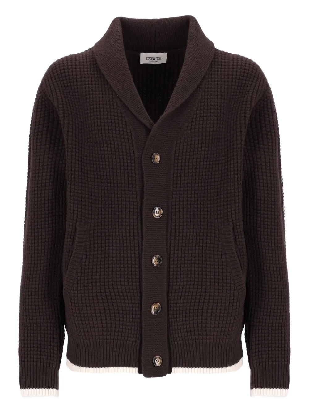 Laneus waffle-knit wool cardigan | Brown | Image 1