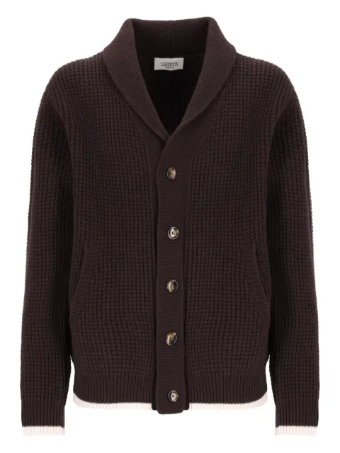 Laneus waffle-knit wool cardigan