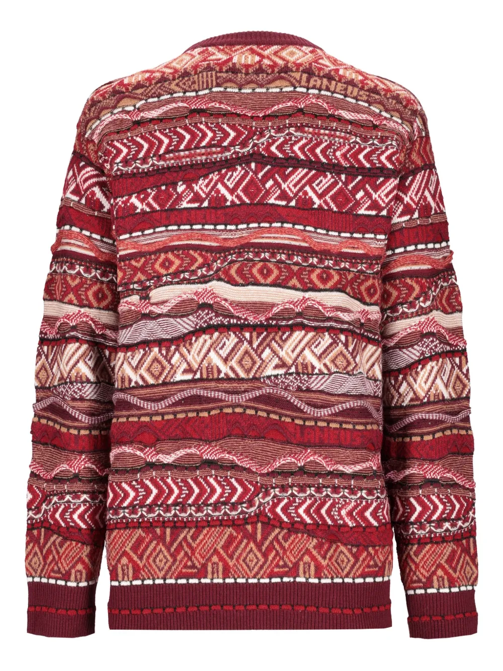 Laneus Patterned Knitted Cardigan In Multi