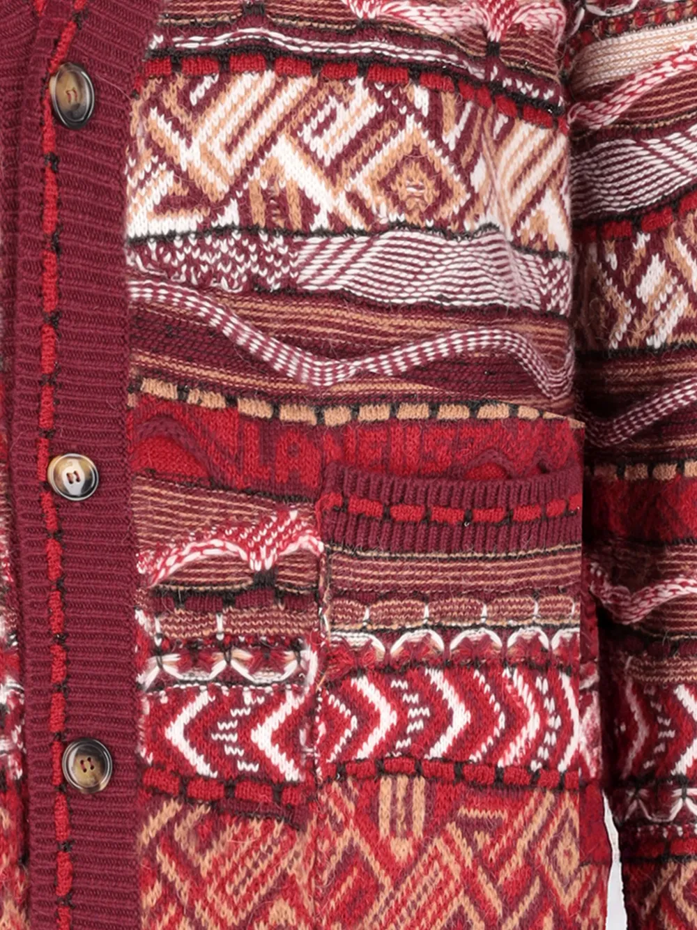 Laneus Patterned Knitted Cardigan In Multi