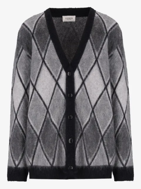 Laneus cardigan à motif de losanges