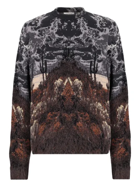Laneus patterned-jacquard sweater