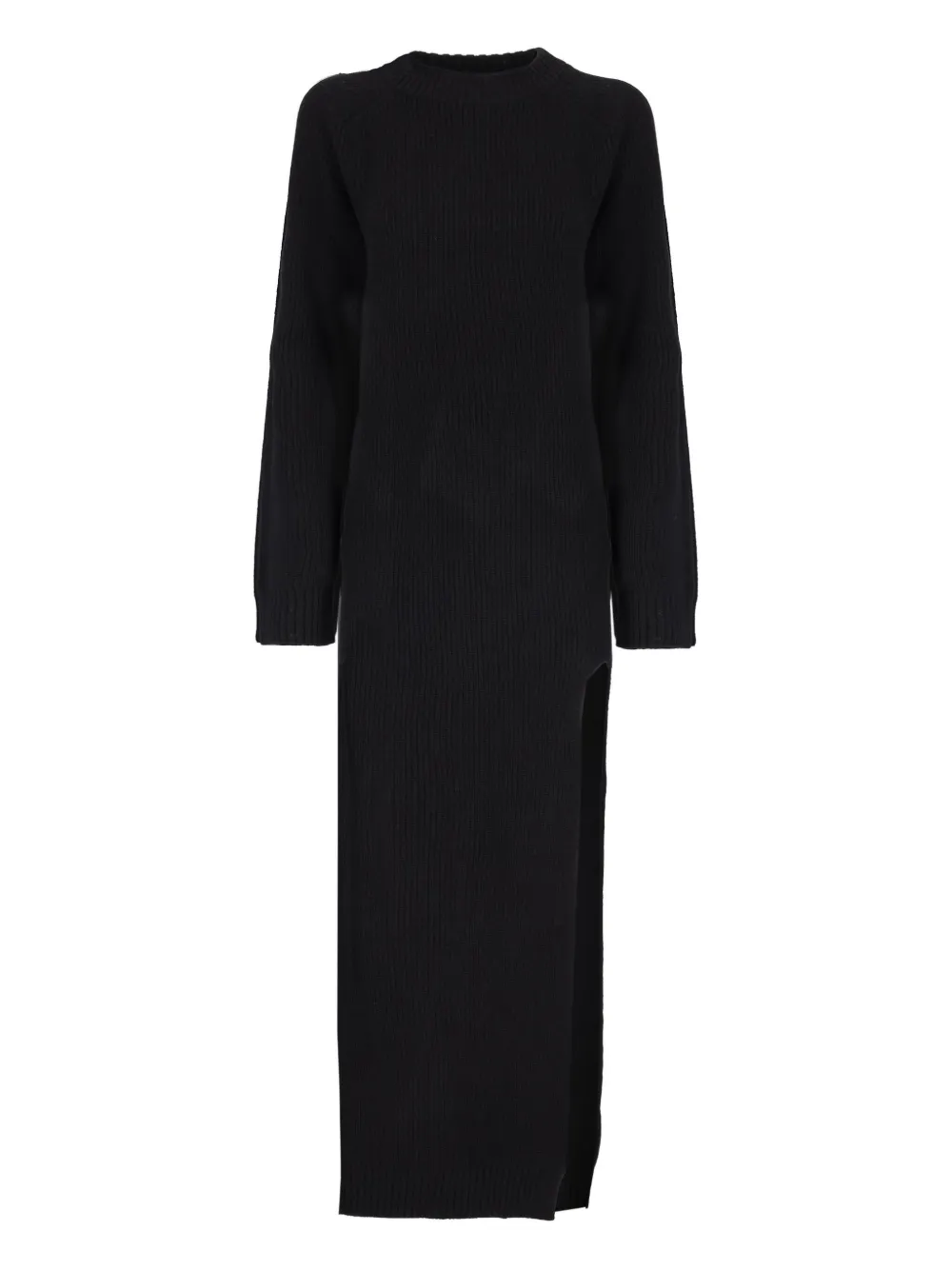 Laneus knitted midi dress - ブラック Laneus knitted midi dress - ブラック
