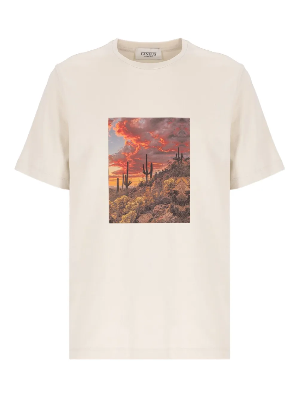 Laneus Graphic-print T-shirt In Neutral