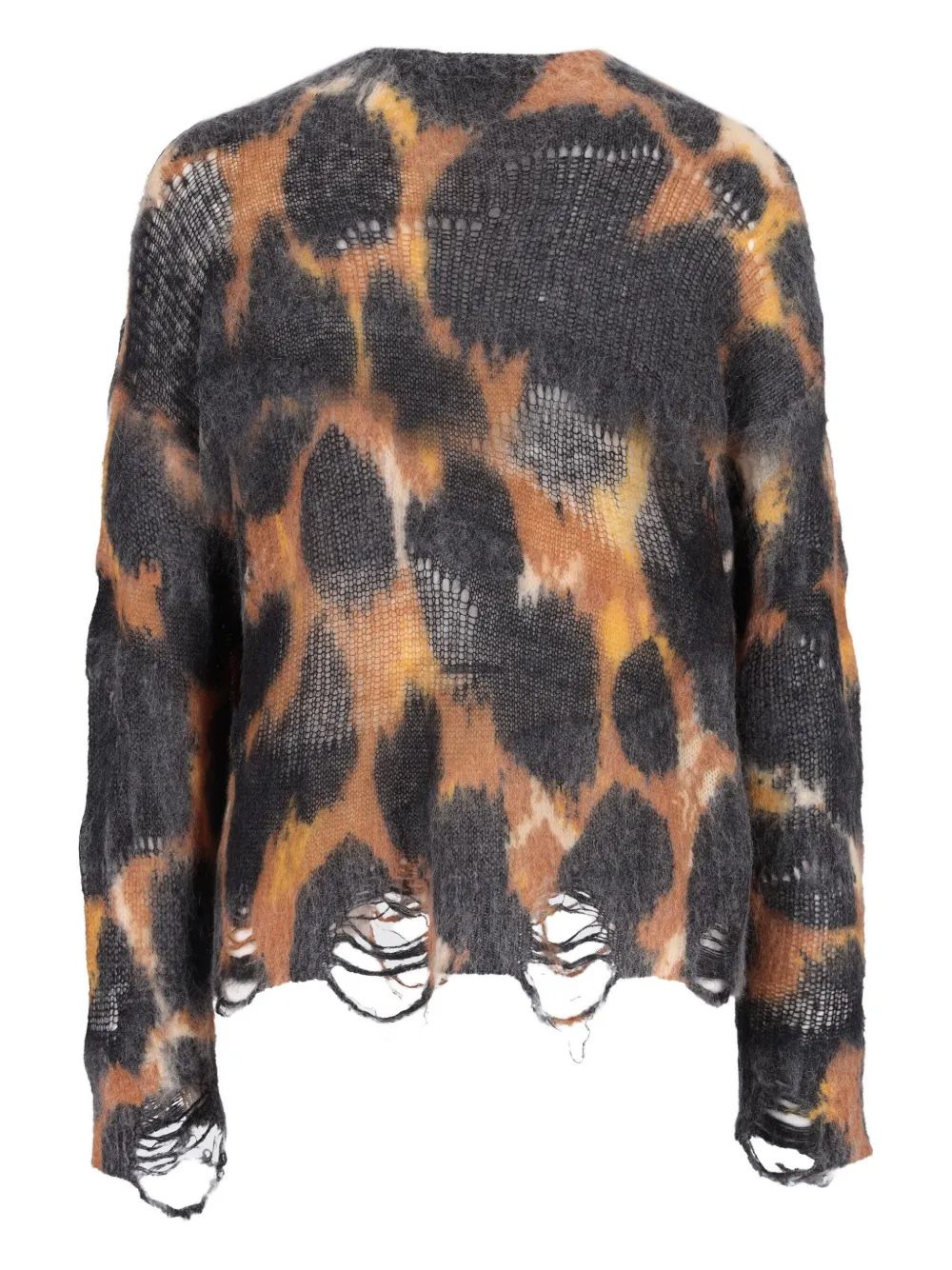 Laneus frayed leopard-print sweater | Knitted Sweaters | Image 2