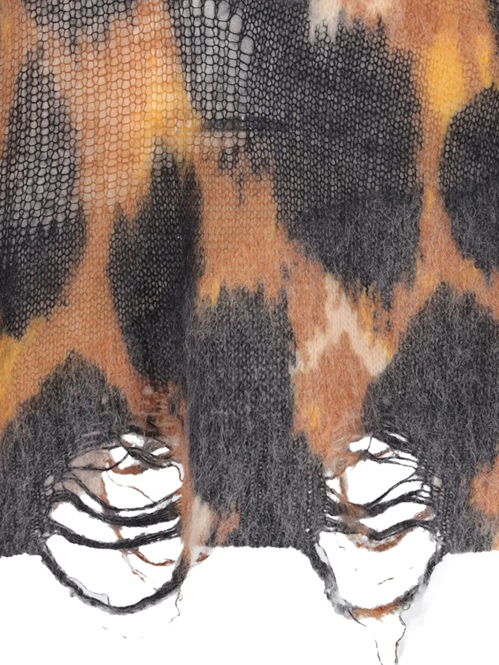 Laneus Trui met luipaardprint en franje Zwart