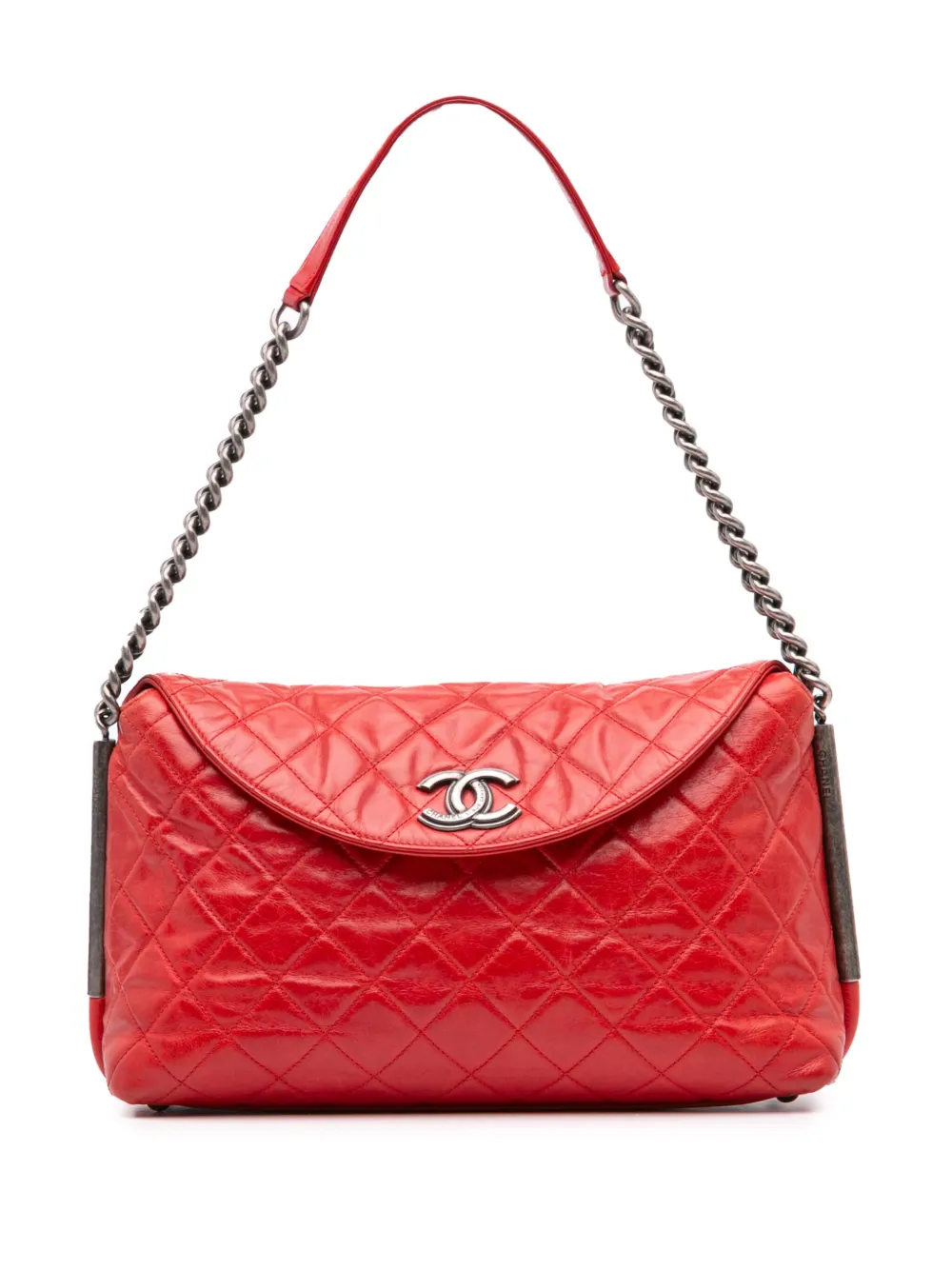CHANEL Pre-Owned 2013-2014 Medium Glazed Calfskin Stitch It Fold Over Flap shoulder bag | Red | Image 1