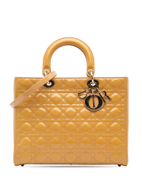 Christian Dior Pre-Owned 2012 Large Patent Cannage Lady Dior satchel
