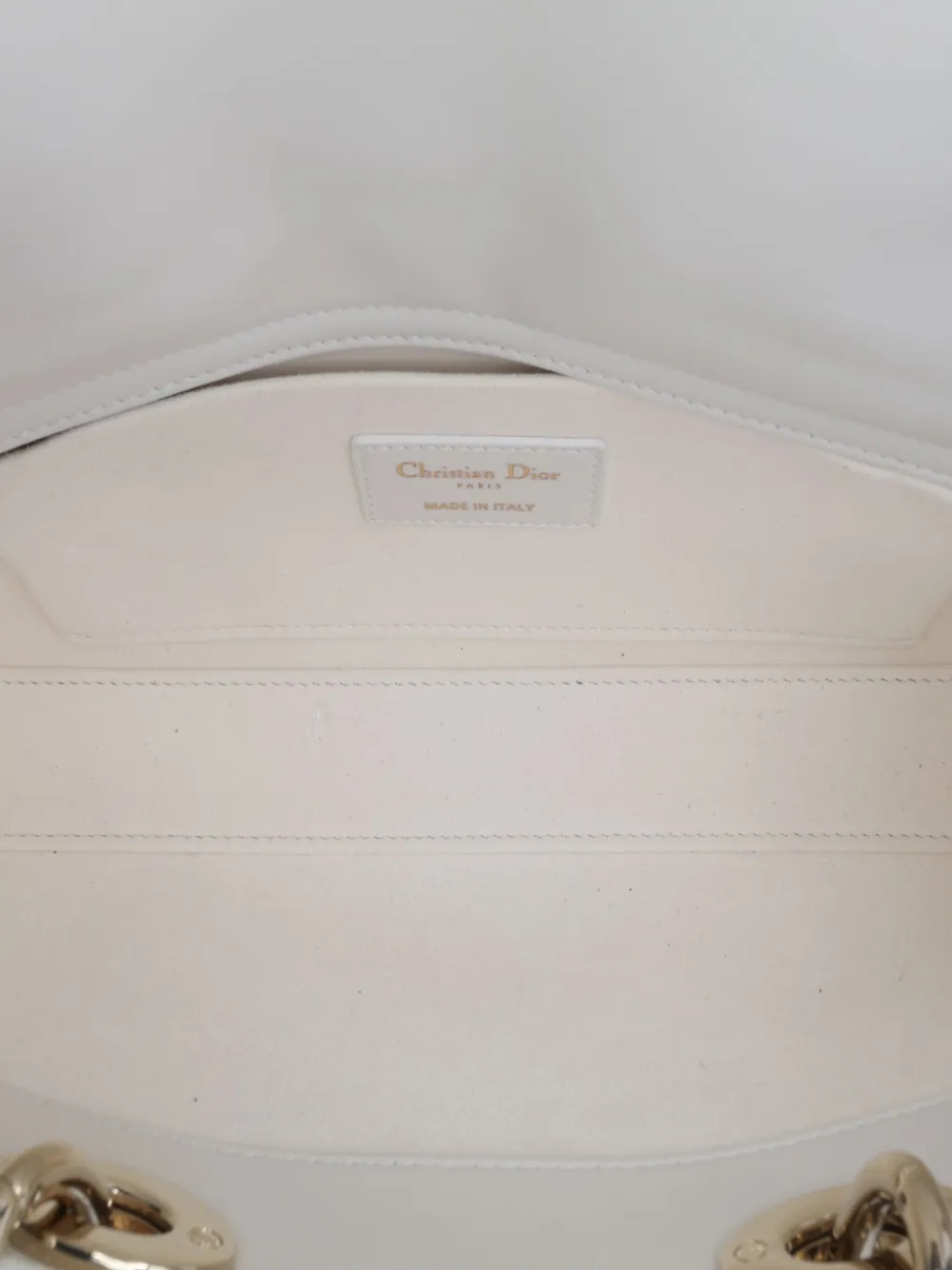 Pre-owned Dior 2021 Medium Technical Fabric Macrocannage Lady D Joy Satchel In White